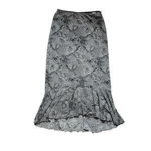 Haven bleu Elegant high low ruffle hem black and white skirt